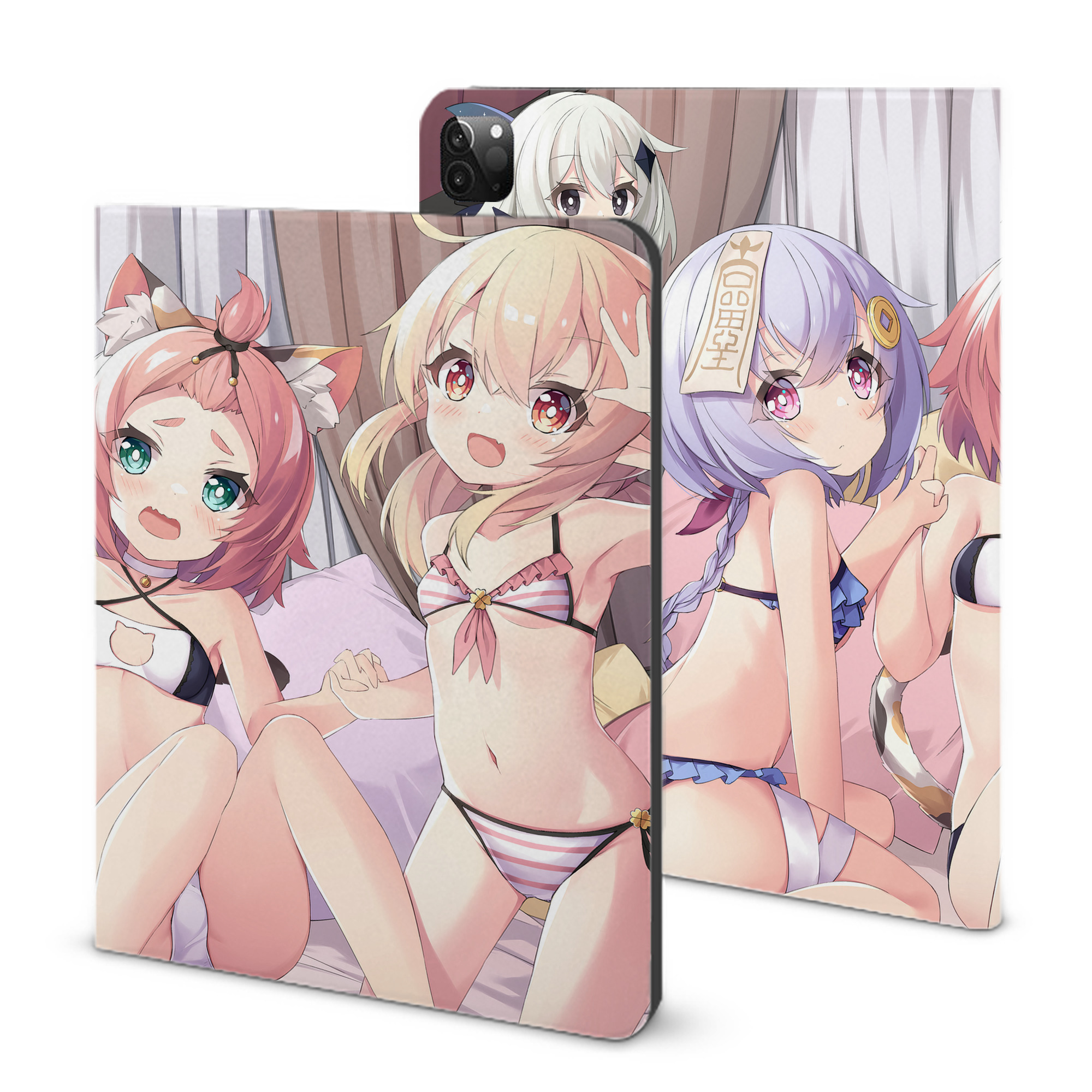 げんし神 genshin IPadケース ペンホルダー付き ブックスタイルデザイン